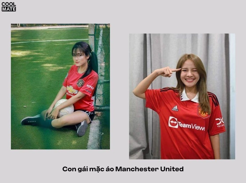 Nữ fan mu xinh đẹp trong trang phục Manchester United dễ thương