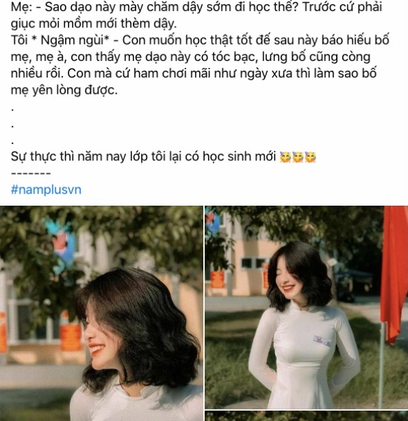 Nữ sinh tỏa sáng rực rỡ thu hút mọi ánh nhìn trong bộ áo dài trắng thướt tha