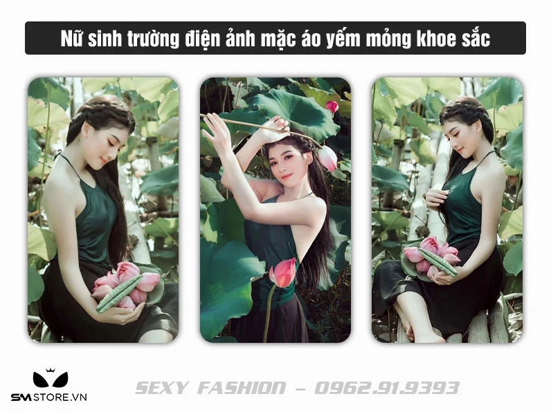 Nữ sinh trường điện ảnh khoe sắc thắm trong chiếc áo yếm mỏng quyến rũ