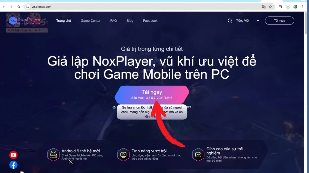 Nút bấm tải ngay phần mềm giả lập về máy tính cá nhân