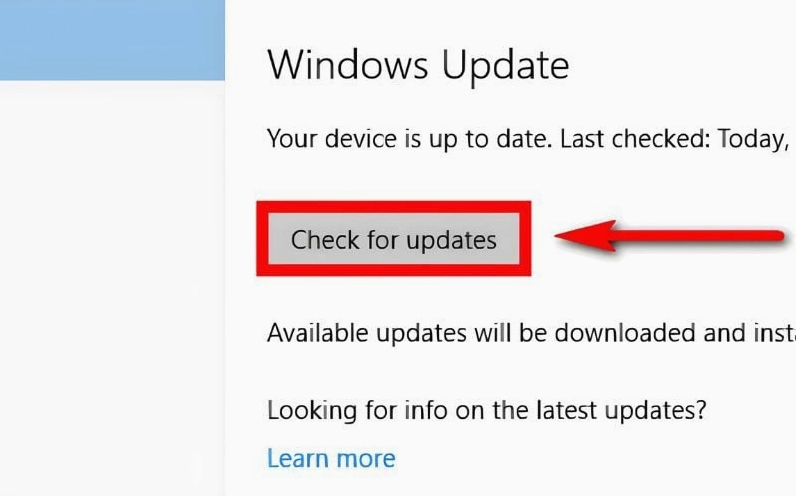 Hướng dẫn chi tiết cách cài đặt laptop mới mua chuẩn kỹ thuật 5 Nút Check for updates trong phần cài đặt cập nhật của Windows