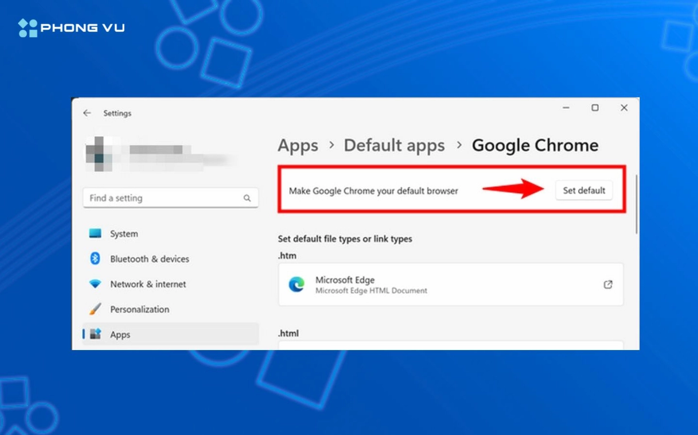 Hướng dẫn chi tiết cách cài đặt laptop mới mua chuẩn kỹ thuật 16 Nút Set default dùng để chọn Google Chrome làm trình duyệt chính