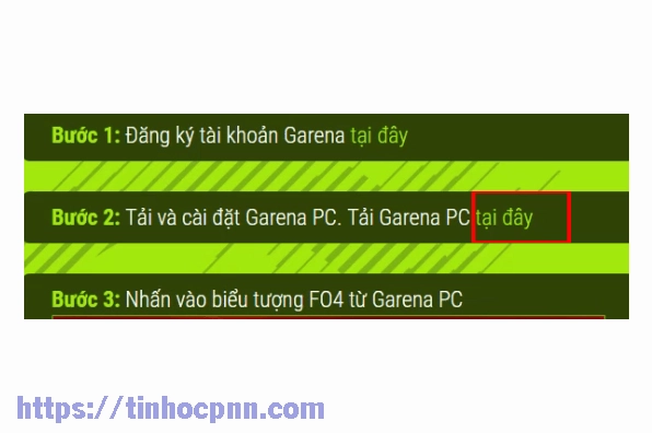 Nút tải phần mềm Garena PC trên giao diện trang chủ