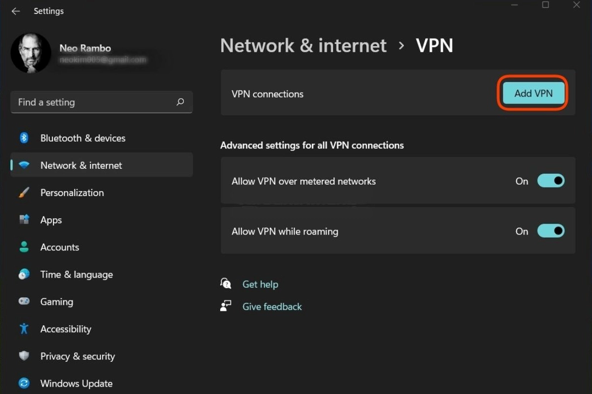 Hướng dẫn chi tiết cách bật VPN trên laptop nhanh chóng và an toàn 16 Nút thêm kết nối VPN trên máy tính