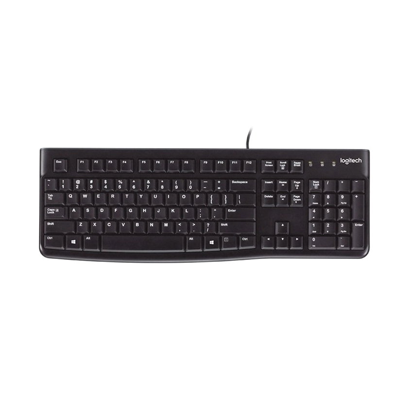 Sản phẩm bàn phím văn phòng Logitech K120 kết nối qua cổng USB màu đen