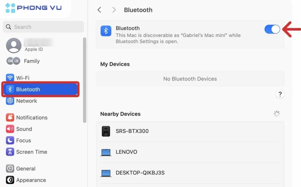 Hướng dẫn chi tiết cách kết nối bluetooth laptop với tai nghe không dây hiệu quả nhất 2026 18 Sau đó chọn Bluetooth và bật công tắc Bluetooth lên
