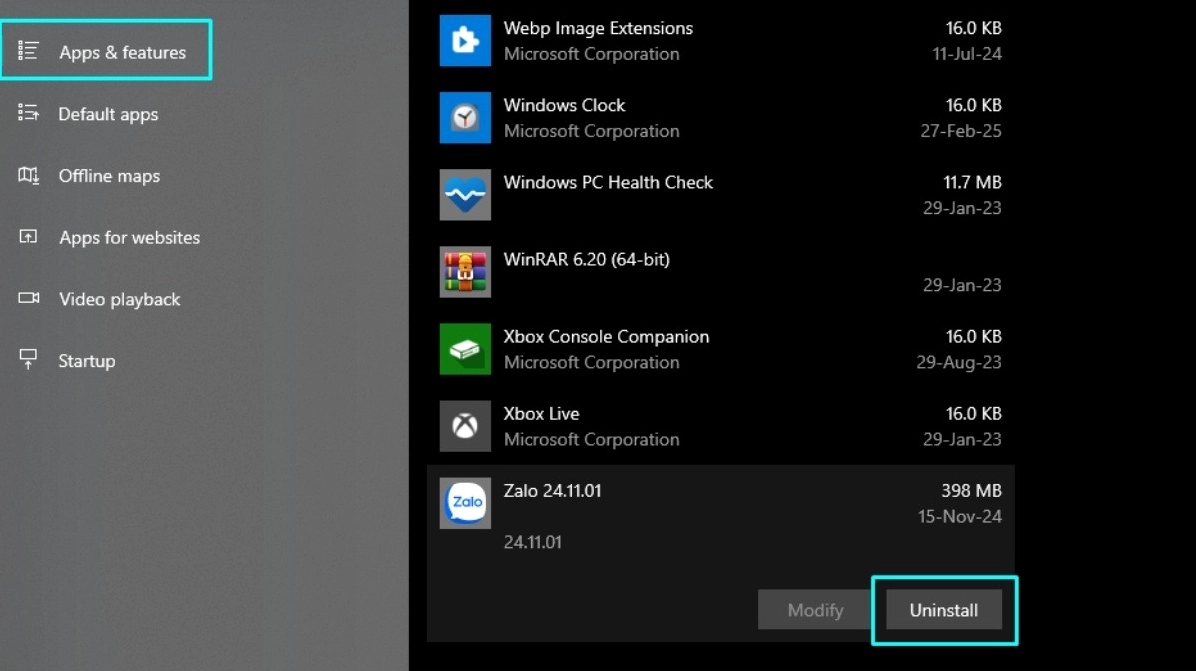 Hướng dẫn chi tiết cách kết nối bluetooth laptop với loa nhanh chóng và hiệu quả 20 Settings > Apps > Apps & features > Uninstall