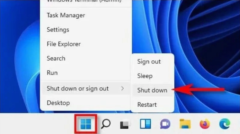 Sử dụng menu nhanh Windows + X
