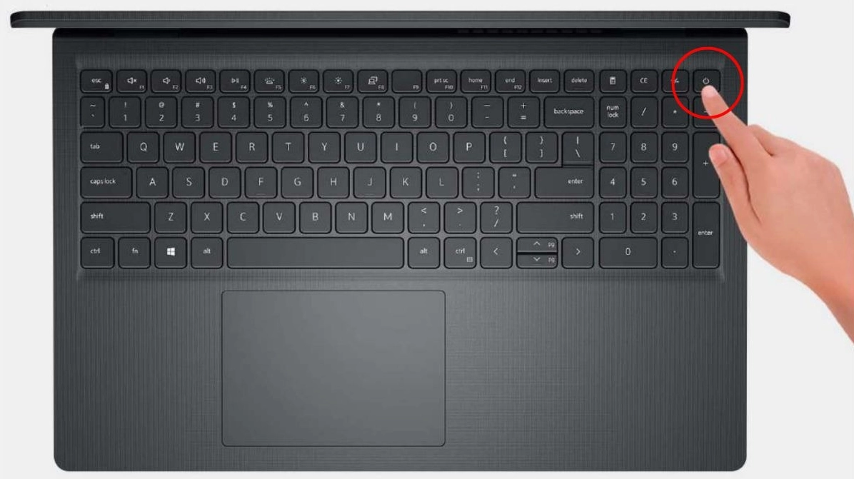 Hướng dẫn chi tiết cách mở nguồn laptop Dell khi gặp sự cố không lên màn hình 1 Sử dụng nút nguồn mở laptop Dell đơn giản