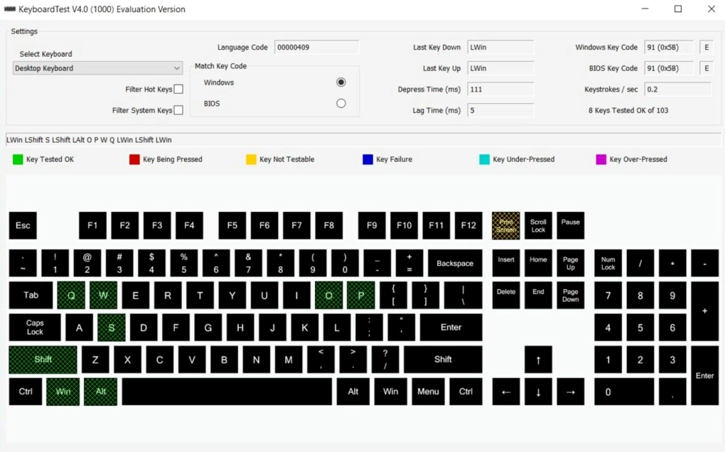 Sử dụng phần mềm bên thứ ba để chẩn đoán lỗi bàn phím