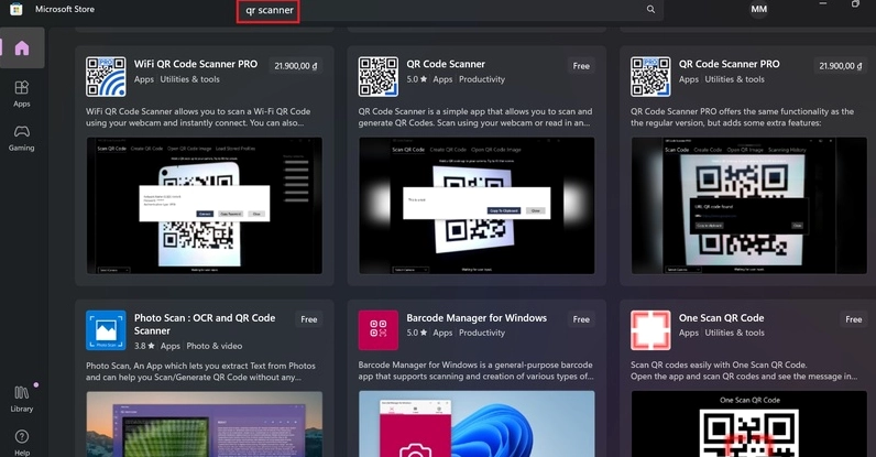Sử dụng phần mềm chuyên biệt để quét mã QR trên hệ điều hành Windows