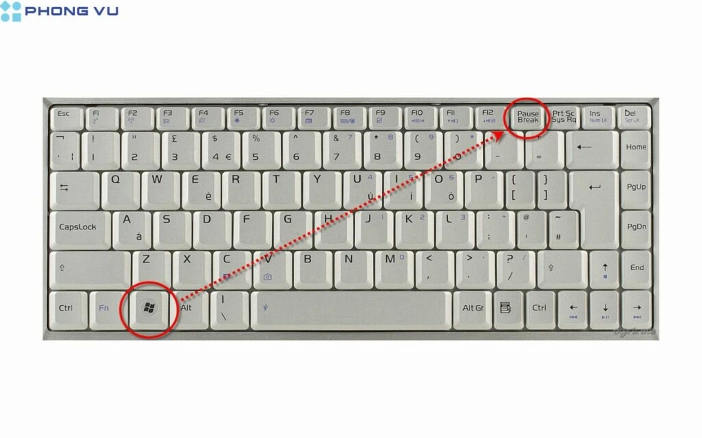 Sử dụng phím tắt tìm kiếm để mở công cụ xem thông tin laptop