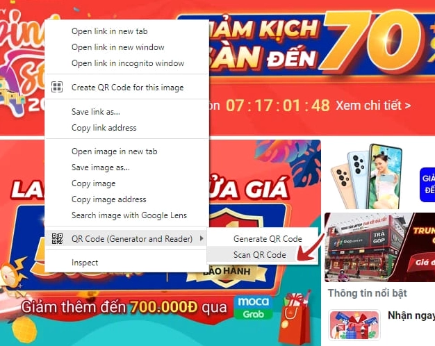 Sử dụng tiện ích mở rộng quét QR Code trực tiếp trên trình duyệt Chrome