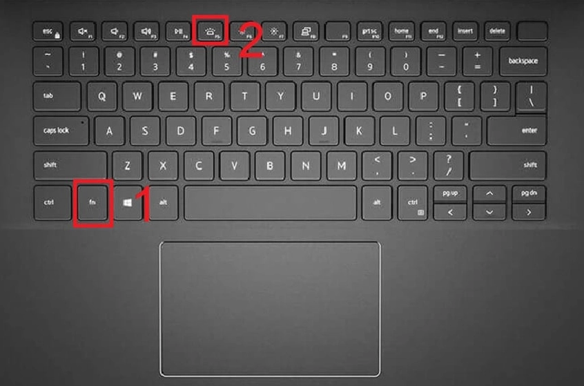 Hướng dẫn chi tiết cách bật đèn bàn phím laptop Dell cực nhanh 4 Sử dụng tổ hợp phím Fn F5