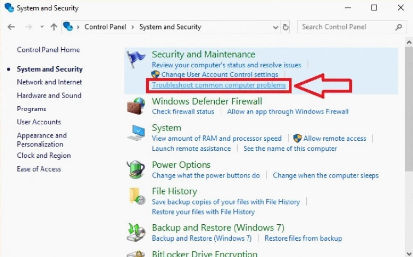 Sử dụng trình sửa lỗi Troubleshooter