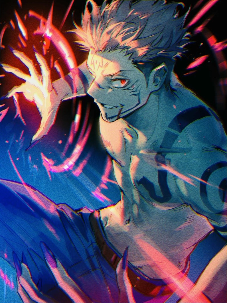 Sukuna Jujutsu Kaisen thi triển thuật thức lửa và băng đối lập