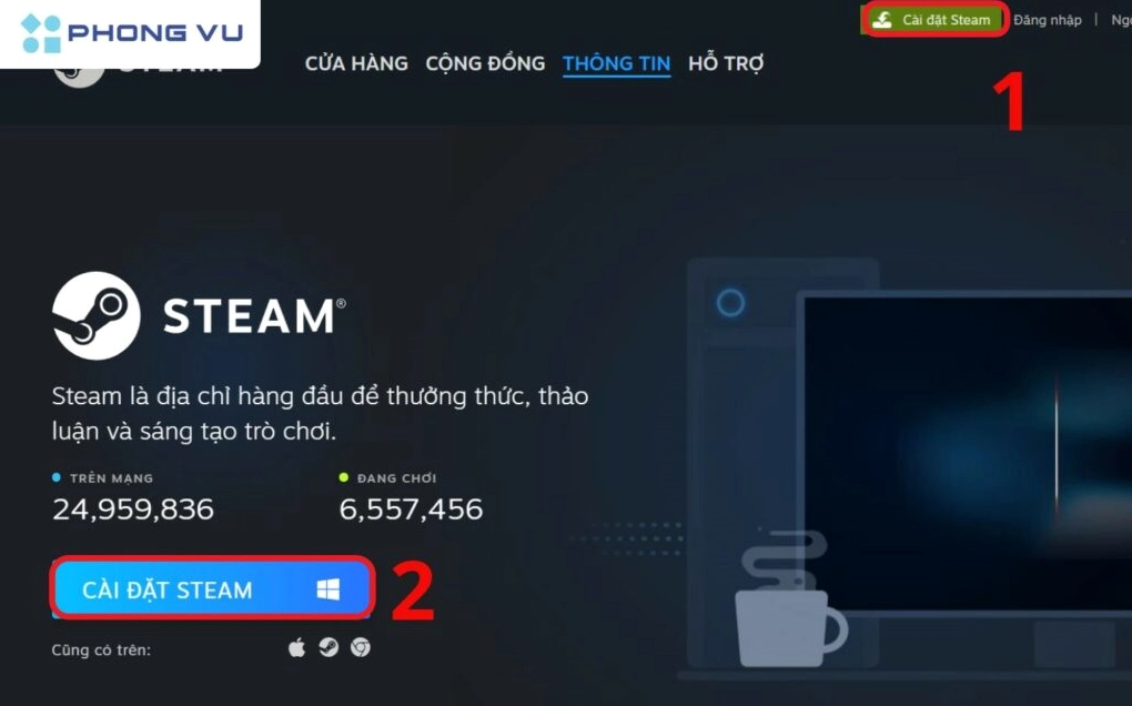 Tải về phần mềm Steam