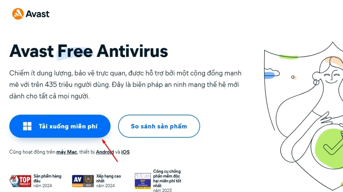 Tải xuống ứng dụng Avast Free Antivirus từ trang chủ chính thức