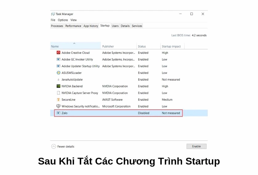 Tăng tốc win 10 bằng cách kiểm tra những chương trình startup