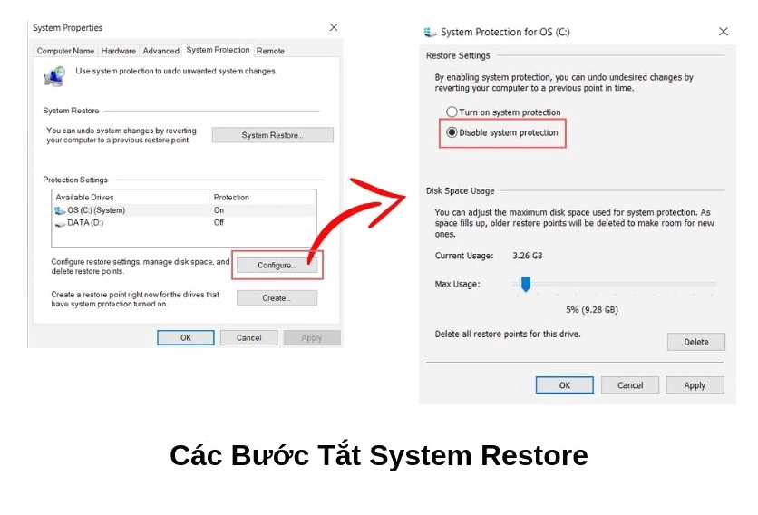 tăng tốc win 10 bằng System Restore