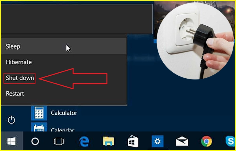 Tắt máy tính và rút dây nguồn trước khi tháo pin laptop