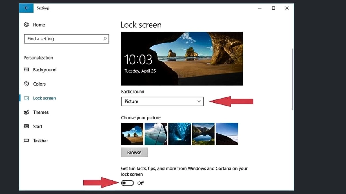 Tắt quảng cáo trên màn hình khóa Windows