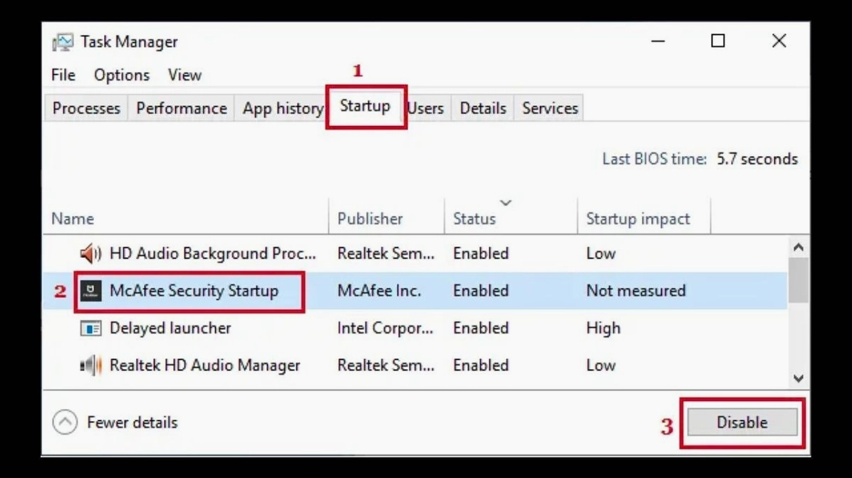 Hướng dẫn chi tiết cách làm giảm lag laptop chạy mượt mà như mới 7 Tắt ứng dụng khởi động cùng Windows