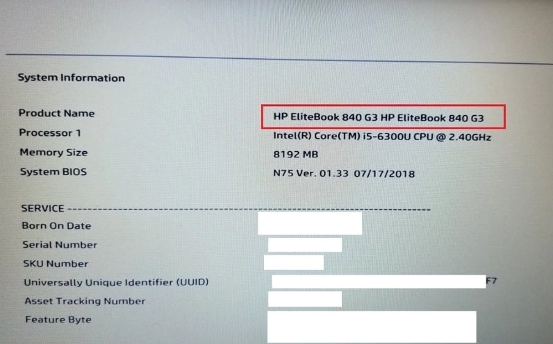 Hướng dẫn chi tiết cách kiểm tra model laptop nhanh chóng và chuẩn xác nhất 6 Tên model máy tính thường được hiển thị rất rõ ràng tại các mục như Product Name hoặc System Information