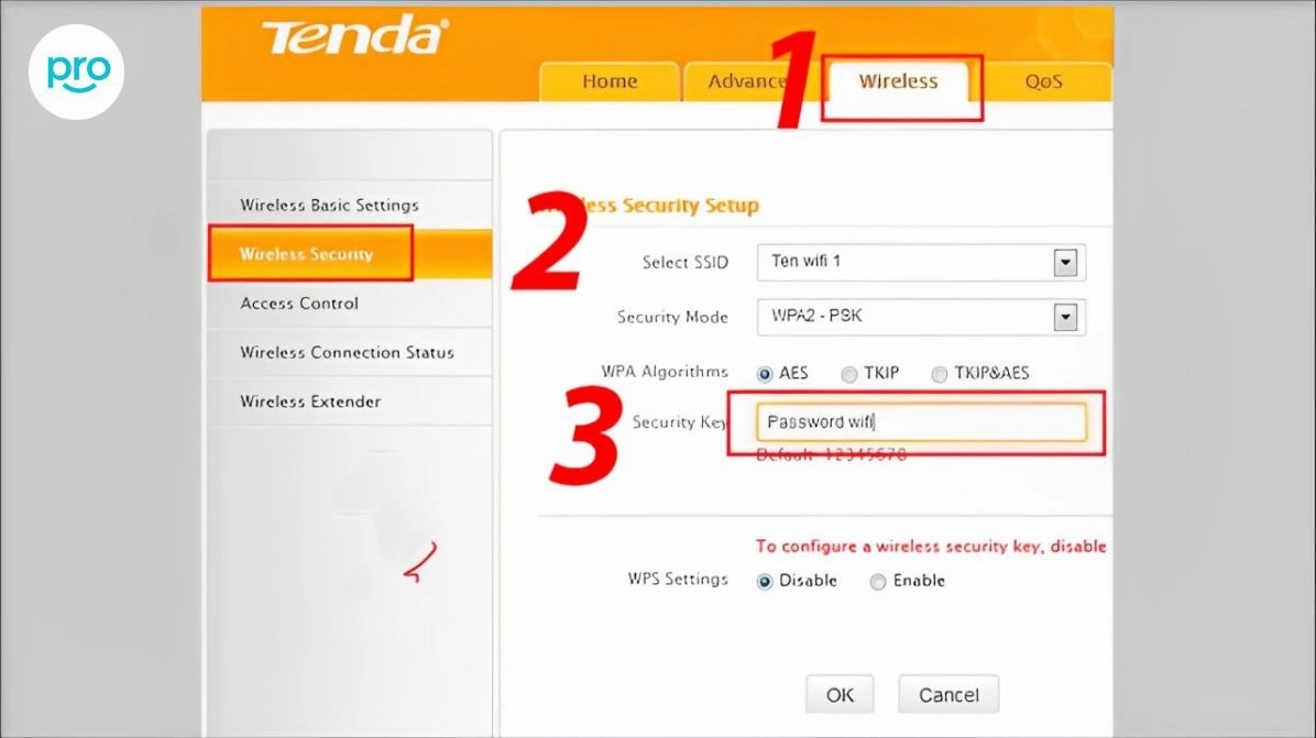 Hướng dẫn chi tiết cách đổi mật khẩu wifi trên laptop đơn giản và an toàn nhất 20 Tenda thường vào Wireless > Wireless Security > Security Key để đổi mật khẩu