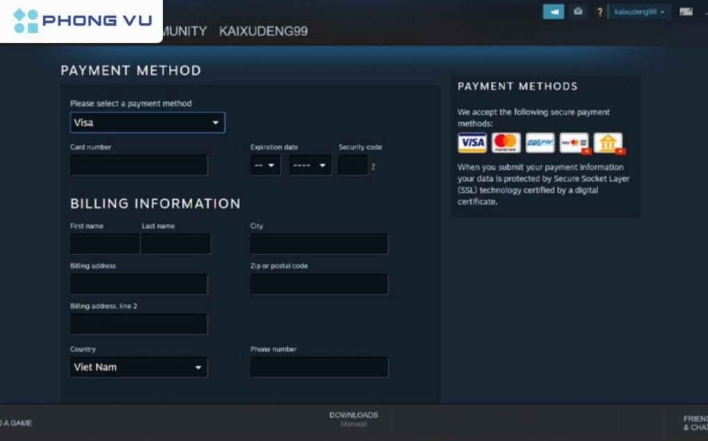 Thanh toán nếu game trả phí