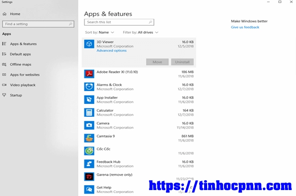 Hướng dẫn chi tiết cách làm cho laptop win 10 chạy nhanh hơn hiệu quả 6 Thao tác chọn các ứng dụng không dùng đến sau đó nhấn Uninstall