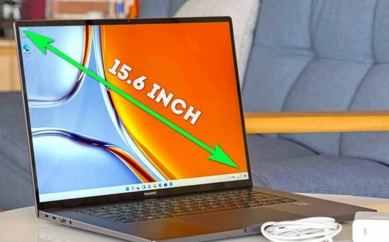 Thao tác đo độ dài đường chéo của phần màn hình hiển thị