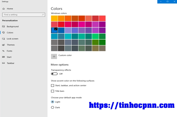 Hướng dẫn chi tiết cách làm cho laptop win 10 chạy nhanh hơn hiệu quả 12 Thao tác lăn chuột kéo bảng Color bên phải xuống tới mục Transparency Effect