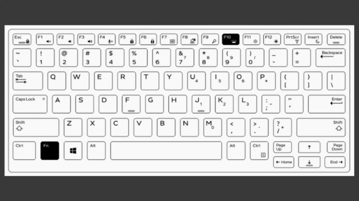 Thao tác nhấn đồng thời tổ hợp phím Fn và F5 hoặc F10