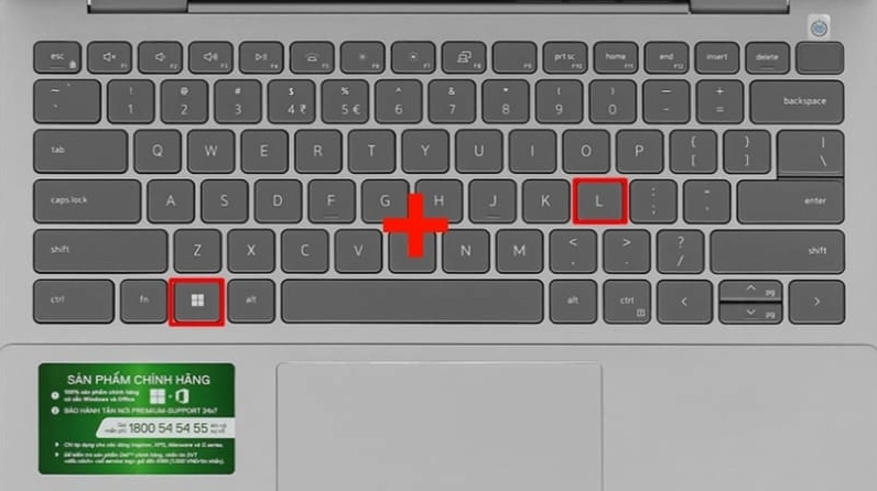 Thao tác nhấn phím tắt Windows và L trên bàn phím máy tính để khóa màn hình