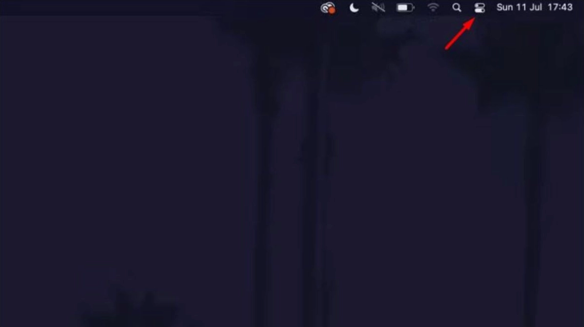 Thao tác nhấn vào biểu tượng cạnh khu vực hiển thị ngày giờ