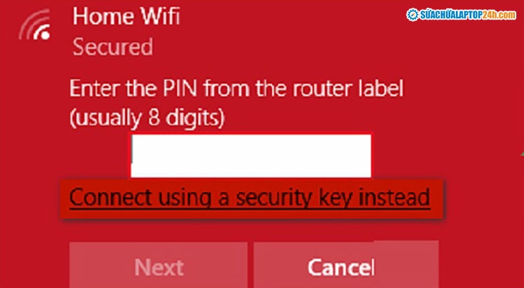 Thao tác nhấn vào Connect using a security key instead rồi nhập pass Wifi