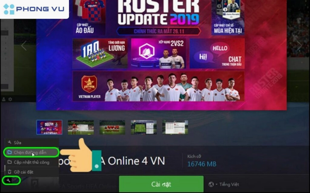 Hướng dẫn chi tiết cách tải fifa trên laptop an toàn và hiệu quả nhất năm 2026 14 Thao tác nhấn vào nút chọn đường dẫn thư mục cài đặt trò chơi