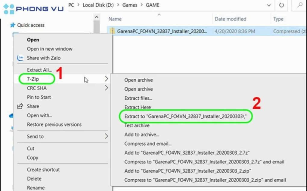 Hướng dẫn chi tiết cách tải fifa trên laptop an toàn và hiệu quả nhất năm 2026 10 Thao tác nhấp chuột phải và chọn lệnh giải nén đối với tập tin tải về