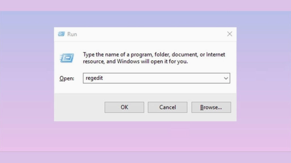 Thao tác tìm và mở ứng dụng Registry Editor trên máy tính