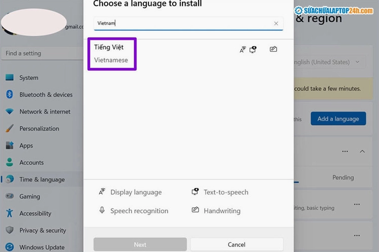 Hướng dẫn chi tiết cách đổi ngôn ngữ trên laptop Windows nhanh chóng 13 Thay đổi ngôn ngữ từ Tiếng Anh sang Tiếng Việt như hình