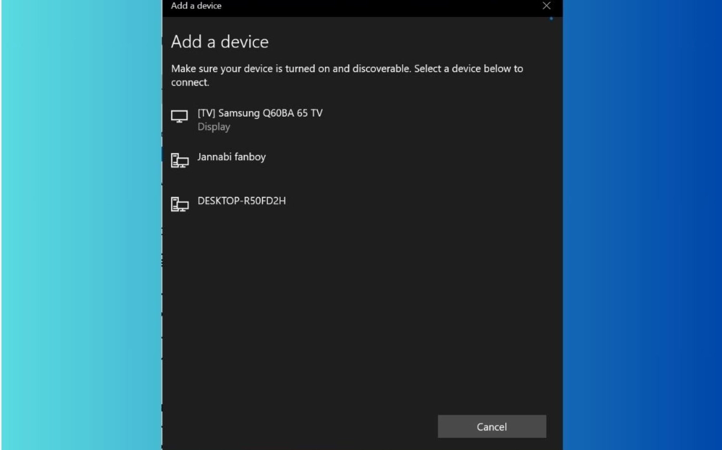 Thêm thiết bị bàn phím bluetooth