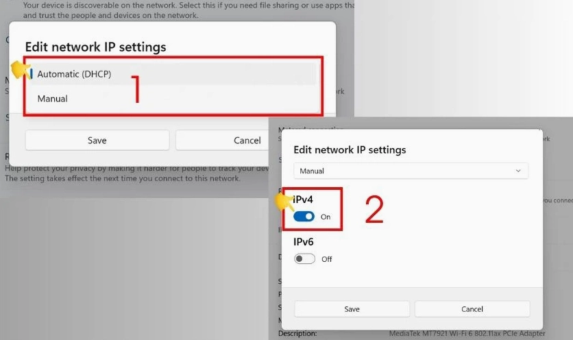 Thiết lập IP tĩnh