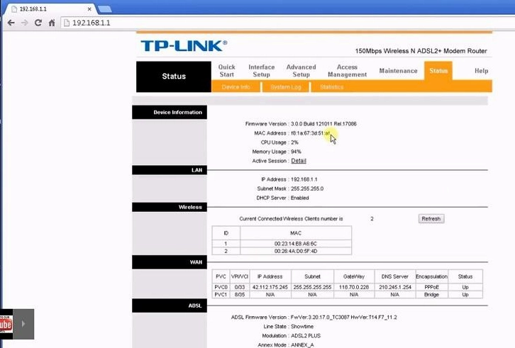 Thiết lập thông số kỹ thuật khi đổi pass WiFi TP Link