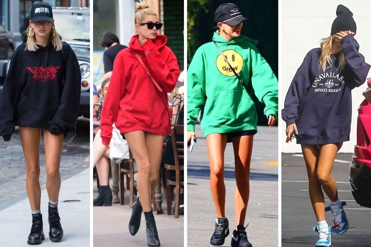 Thiếu nữ diện hoodie mùa đông phong cách giấu quần cực cool ngầu