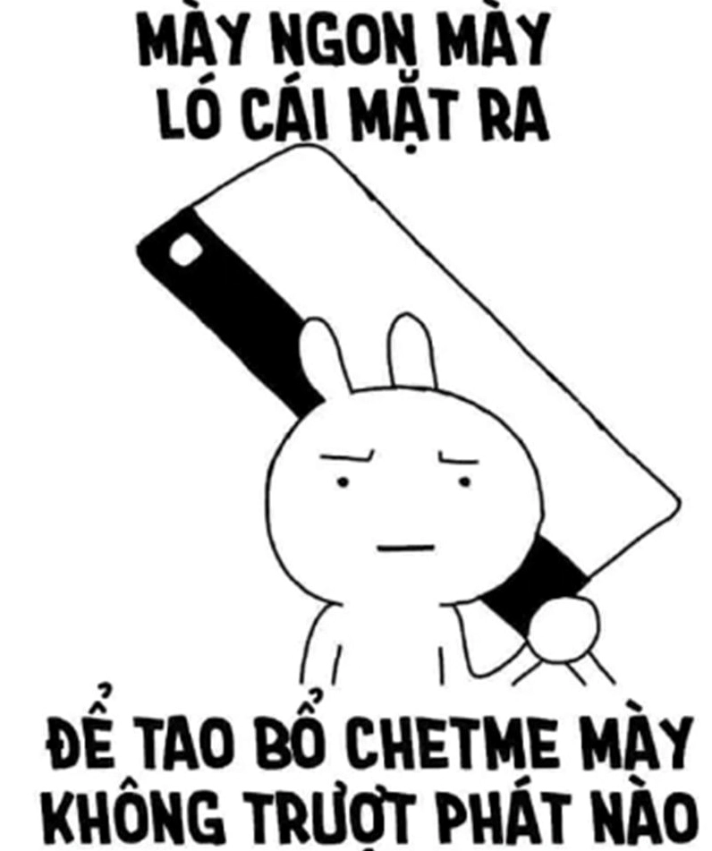 Thỏ bảy màu meme trong phong cách giang hồ cực chất