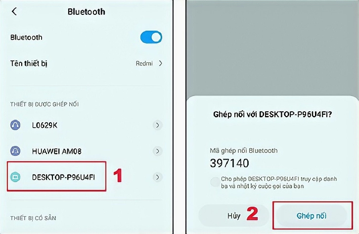 Hướng dẫn chi tiết cách bắn bluetooth từ điện thoại vào laptop nhanh chóng và hiệu quả nhất 2026 9 Thông báo hiển thị việc ghép nối hai thiết bị đã thành công