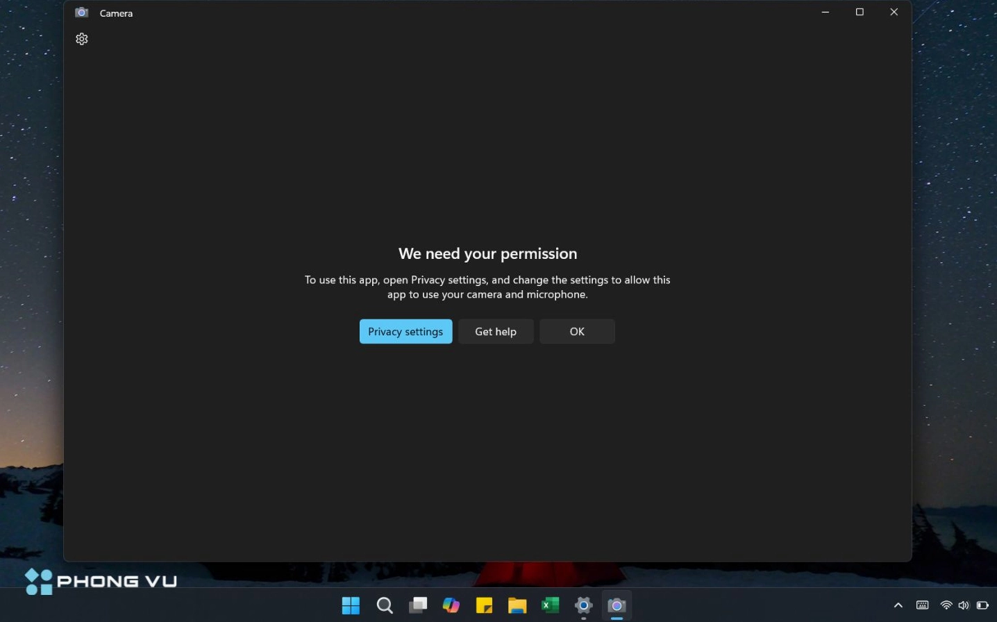 Hướng dẫn chi tiết cách bật camera trên laptop dell khắc phục lỗi nhanh chóng năm 2026 14 Thông báo lỗi trên màn hình yêu cầu người dùng cấp quyền truy cập thiết bị