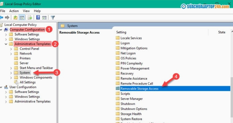 Tích chọn Hide all Microsoft services theo thứ tự như hình hướng dẫn