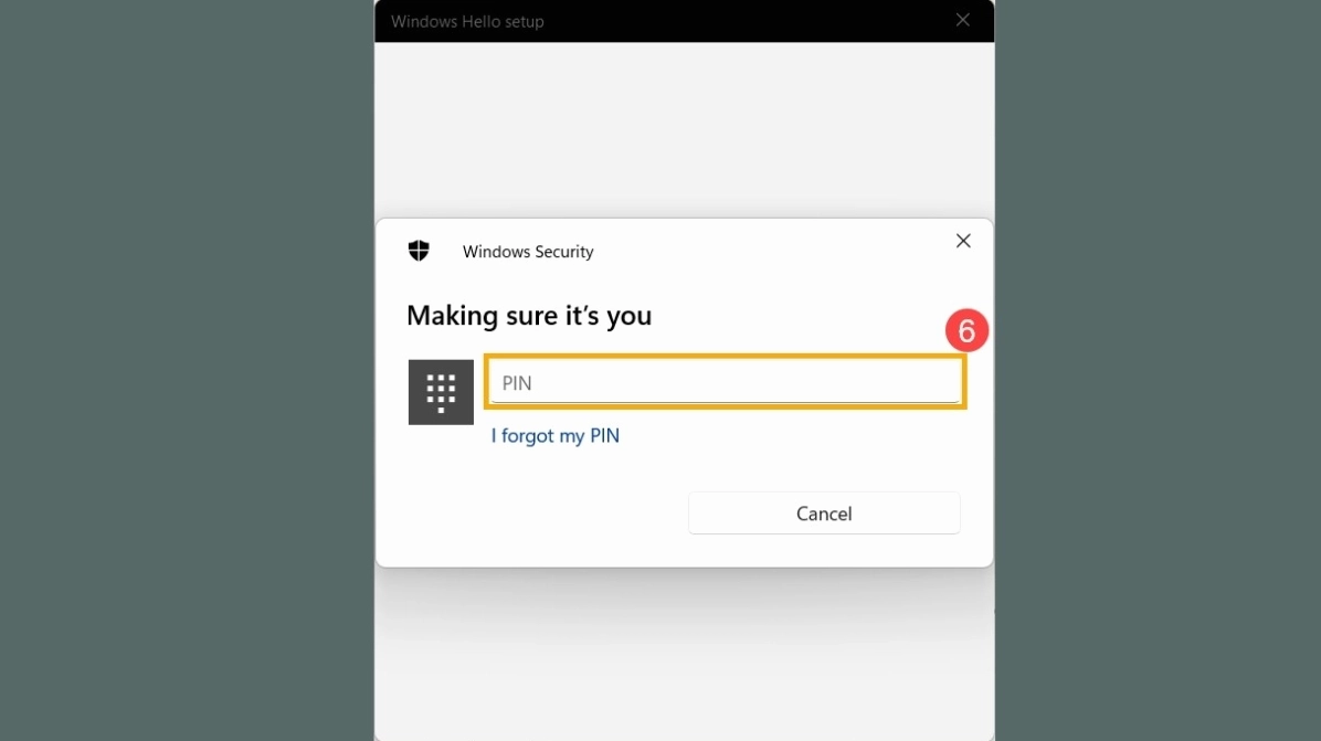 Tiến hành nhập mã PIN bạn đã thiết lập riêng cho chức năng Windows Hello